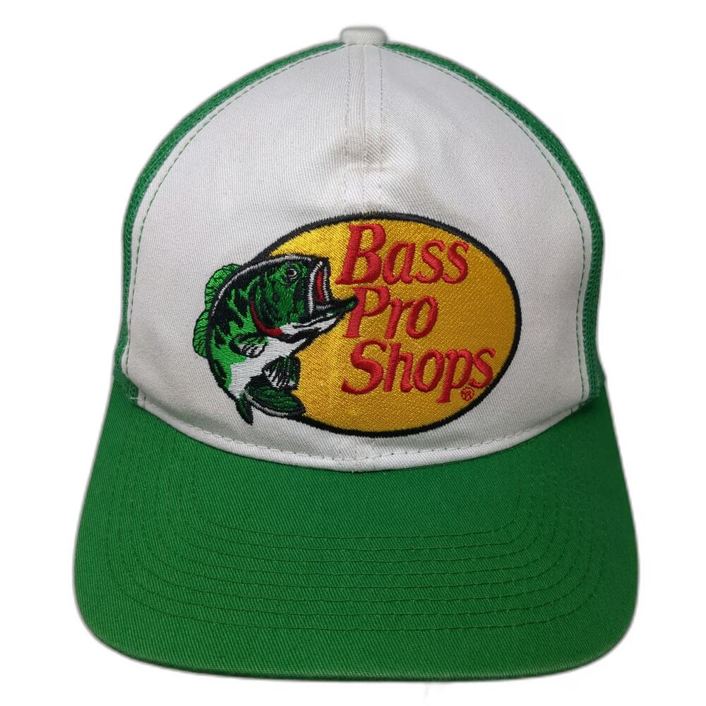 Bass Pro Shops Trucker Hat Green One Size Mesh Snapback Bass Fish Fishing Logo